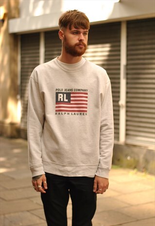 VINTAGE 90S POLO RALPH LAUREN SPELL OUT SWEATER