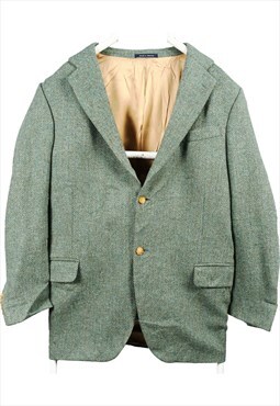Vintage 90's Harris Tweed Blazer Tweed Wool Jacket Green
