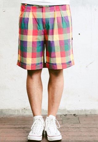 VINTAGE 80S CHECK PRINT SHORTS