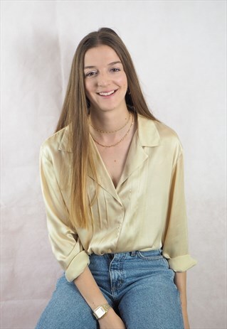 VINTAGE GOLD SILK SHIRT