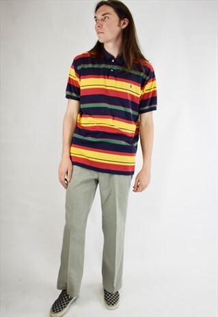 VINTAGE 90S RALPH LAUREN STRIPED POLO SHIRT