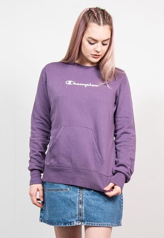 VINTAGE 90'S PURPLE POCKET DETAIL CHAMPION SWEATSHIRT