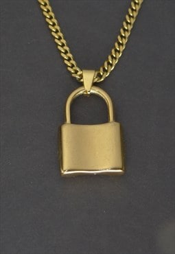 Lock Womens Necklace in gold cuban chains mens necklaces