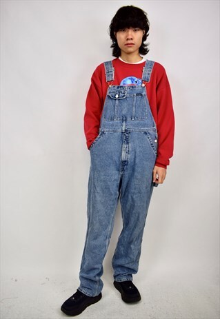 VINTAGE 90S ATTITUDE BLUE DENIM DUNGAREES