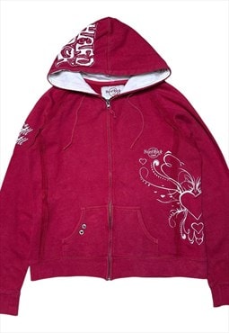 womens vintage Hard Rock Cafe maroon full zip hoodie