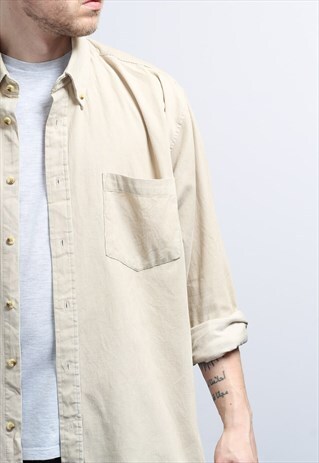 VINTAGE CORDUROY CORD SHIRT BEIGE