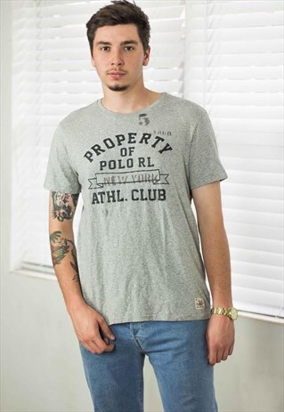 VINTAGE POLO RALPH LAUREN T-SHIRT LOGO 90S L 6.3