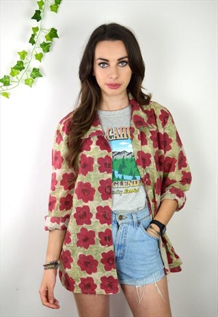 90'S VINTAGE FLORAL ABSTRACT PRINTED SHIRT