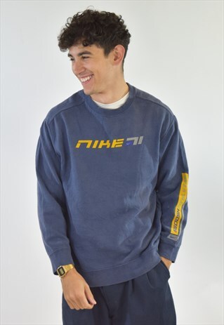 VINTAGE 90S BLUE NIKE CREW NECK SWEATSHIRT