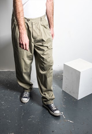 VINTAGE TROUSERS IN KHAKI GREEN