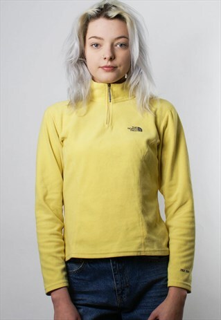 THE NORTH FACE 1/4 ZIP FLEECE SWEATSHIRT YELLOW