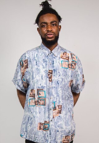 VINTAGE 90'S FRESH PRINCE SHORT SLEEVE SILK SHIRT
