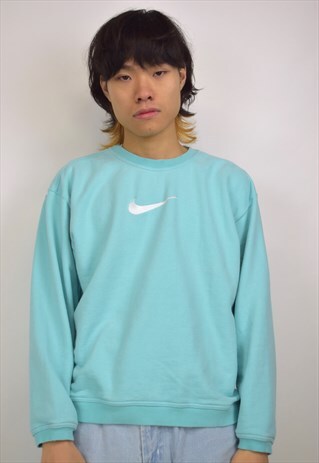 VINTAGE 90S NIKE BRIGHT BLUE LOGO SWEATSHIRT