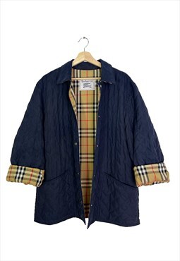 Burberry vintage blue wool padded jacket