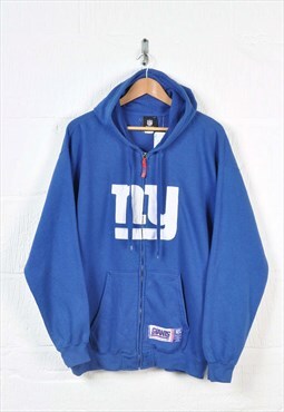 Vintage NFL New York Giants Hoodie Sweatshirt Full Zip Large