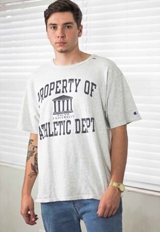 VINTAGE CHAMPION T-SHIRT LOGO 90S XL 8.9