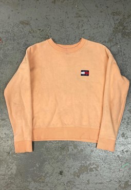 Vintage Tommy Jeans Sweatshirt Peach with Graphic Logo