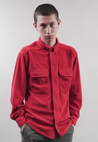 VINTAGE 90'S FILA RED FLEECE SHIRT