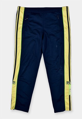 Vintage Adidas Popper Tracksuit Bottoms Blue