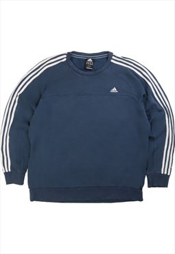 Vintage  Adidas Sweatshirt Heavyweight Crewneck Navy Blue