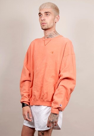 VINTAGE 90'S ORANGE CHAMPION LOGO SWEATSHIRT