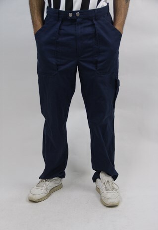 VINTAGE 90'S CASUAL NAVY TROUSERS