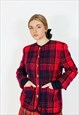 VINTAGE 90S OLD MONEY CHECKERED WOOL JACKET 