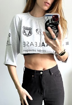 Cropped Jumper With Letters Logo Prints 