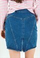 A&A SHORT DENIM SKIRT MINI SKIRT HIGH WAISTED PENCIL JEAN