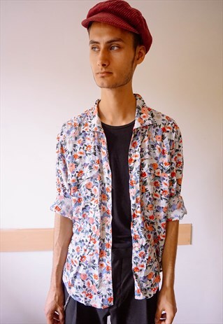 VINTAGE FLOWER PATTERNED PASTEL SHIRT