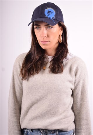 ADIDAS WOMENS VINTAGE CAP ONE SIZE NAVY BLUE 90'S
