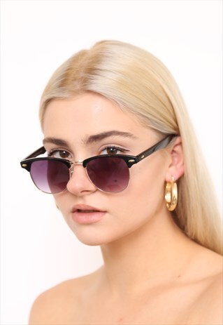 BLACK CLUBMASTER WAYFARER SUNGLASSES UV400