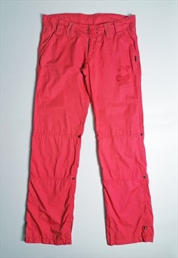 Y2K Soft Shell Low-Waist Pink Cargo Pants Festival Rave