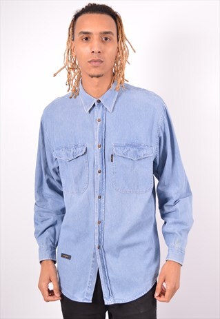VINTAGE VALENTINO DENIM SHIRT BLUE