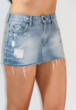 Y2K  Blue Denim Micro Mini Skirt 