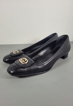 Gucci vintage black leather low heel shoes. Size UK 6, EU40,