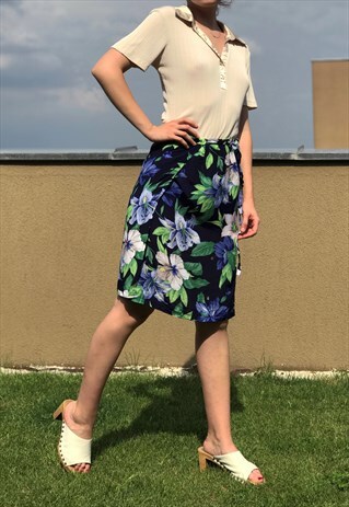 VINATGE WRAP UP FLORAL SKIRT