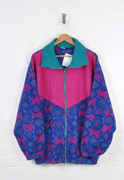Vintage Fleece 80s Pattern Blue/Purple Large