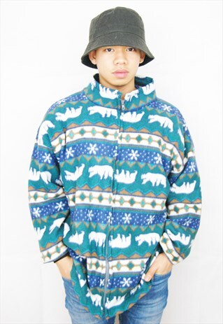 CRAZY PRINT FLEECE TOP (1990'S)