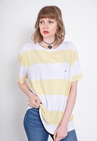 VINTAGE TOMMY HILFIGER CREW NECK T-SHIRT YELLOW