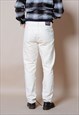 VINTAGE 90S ARIVEX USA STRAIGHT FIT JEANS IN CREAM W34/36