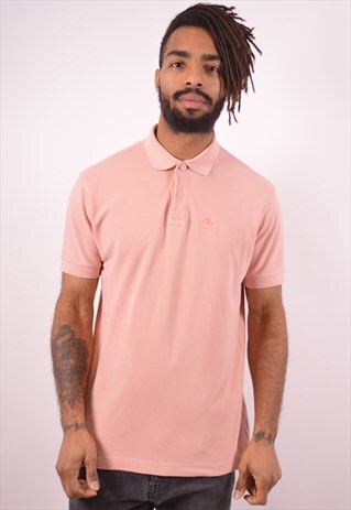 ELLESSE MENS VINTAGE POLO SHIRT MEDIUM PINK 90S