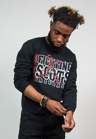 VINTAGE USA SWEATSHIRT FIGHTING SCOTS BASEBALL SWEATER