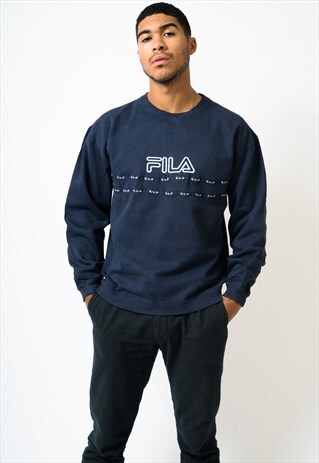 VINTAGE FILA SWEATSHIRT WITH POLO HORSE DETAIL