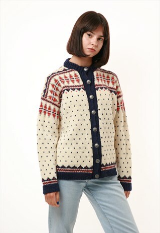 90S VINTAGE NORVEGIAN WOOL HEAVYWEIGHT JUMPER 1019