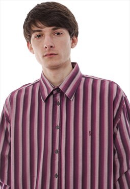 Vintage YVES SAINT LAURENT Shirt Striped Purple