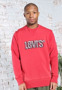 Vintage Levi's Big Print Logo Sweatshirt Red