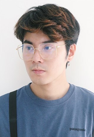 OVERSIZED SQUARE GLASSES - GOLD