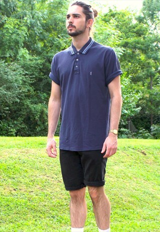VINTAGE 90S YVES SAINT LAURENT POLO SHIRT - LARGE - T-SHIRT