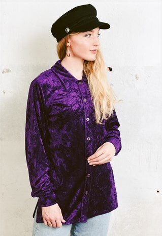VINTAGE 90S CRUSHED VELVET SHIRT